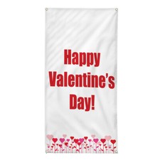 Vertical Vinyl Banner Multiple Sizes Happy Valentine's Day Hearts Outdoor