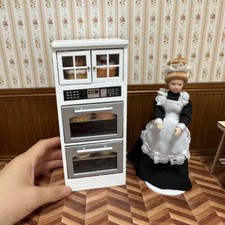 7PC 1:12 Scale Dollhouse Miniatures Furniture Bread Oven Cabinet Food Kitchen