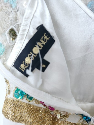 Virgos Lounge....Beaded and chiffon lined mini dress.UK 6 Excellent condition. - Picture 8 of 13