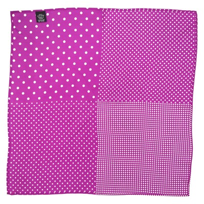Mens Silk Handkerchief Pocket Square Berry Purple White Polka Dot