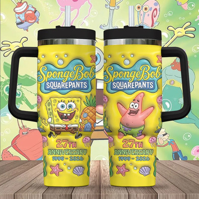 SpongeBob SquarePants 27th Anniversary 40oz  Tumbler  Multicolor