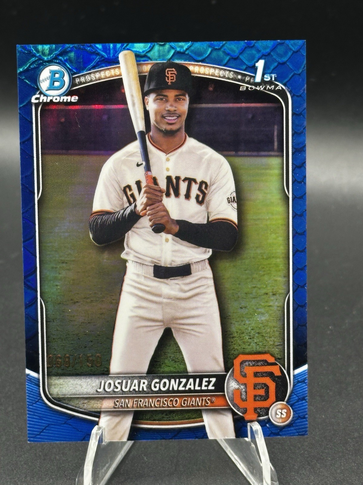 2025 Bowman Chrome - 1st Josuar Gonzalez  #BCP-153 Blue Reptilian /150