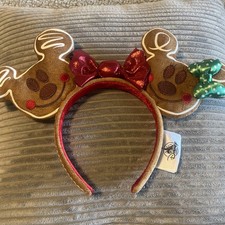 Disney Christmas Holiday Gingerbread Ears Headband Mickey Minnie Mickey Party