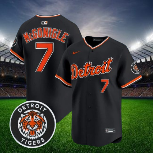 Kevin McGonigle #7 Tigers Black Alternate Stitched Limited J