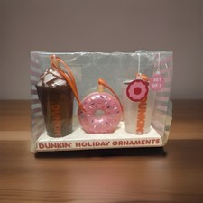 Dunkin Donuts 3 set Christmas Ornament Holiday Decoration Christmas Ornament