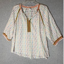 Ivy Jane Embroidered X-Stitch Print Tunic Blouse — listing 2