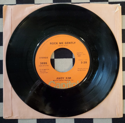 Rock Me Gently 7'' 45 by Andy Kim vinyl 1974 VG+ 3895 Capitol Records