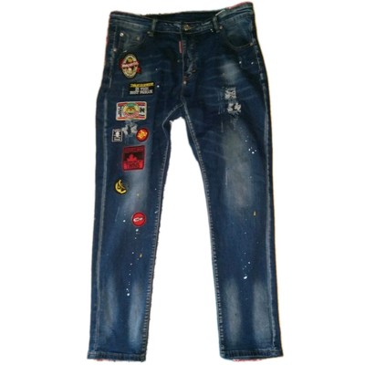 D Squared2 Denim Patch Work Straight Leg Distressed Jeans Sz 54 | eBay
