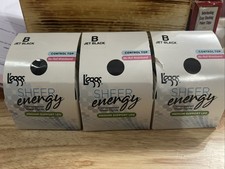 L'eggs Sheer Energy Compression Tights Size B Jet Black Control Top