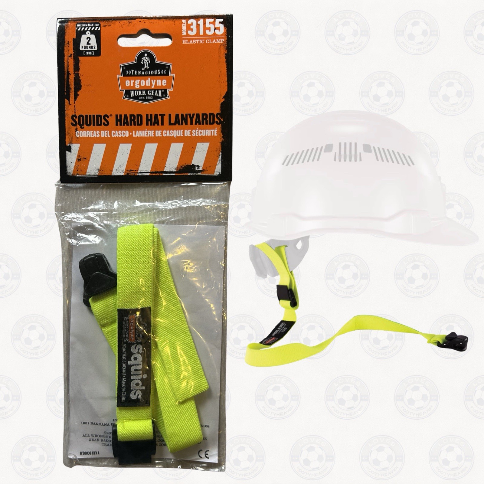 Squids Elastic Hard Hat Lanyard with Clamp  2lbs / 0.9kg Ergodyne 3155 Tether x1