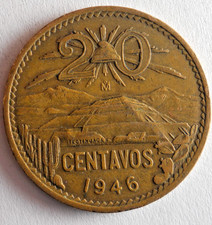 1946 MEXICO 20 CENTAVOS - Excellent Coin - FREE SHIP - Mexico Bin #B