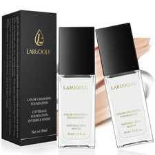 Color Changing Foundation for Women, Skin Tone Adapting Liquid, Medium-Full C...