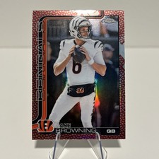 2025 TOPPS CHROME 63 JAKE BROWNING LEATHER FOOTBALL REFRACTOR