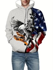 Patriotic American Flag and Eagle 3D All Over Print Hoodie - Adults  Youth