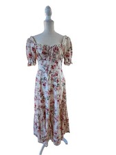 Fashion Nova Floral Square Neck Puff Sleeve Fit & Flare Dress Size M
