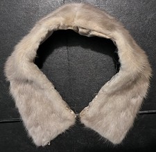 VTG Real Mink Fur Collar Blonde Champagne Hand Stitched Detachable Stole AS IS