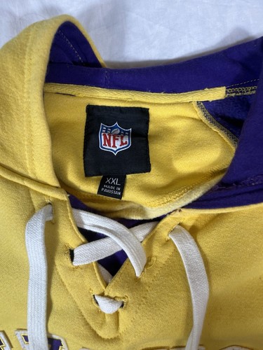 Vintage Minnesota Vikings Hoodie Sweatshirt, 2XL, NFL G-lll, Purple/Yellow - Picture 4 of 7