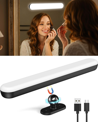 #ad Wireless Rechargeable Bathroom Vanity Light – Black 1600Mah Battery Operated Ma $30.92