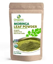 Moringa Organic Powder - 8 oz 226g  USDA Organics, Non-GMO, Kosher, Halal, Mo