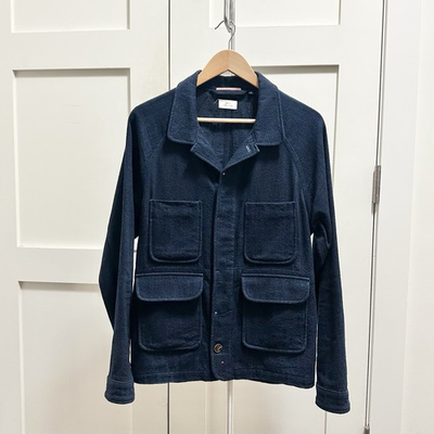 #ad Apolis Global Citizen Cotton Wool Indigo Blue Chore Jacket Coat Raw Small USA $149.99