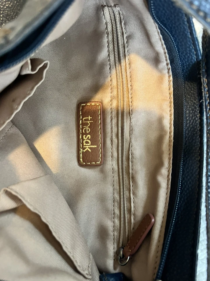 The Sak De Young Hobo Bolso de Cuero Azul Marino Bolso de Hombro Cartera de Todos los Días Foto 3 de 4