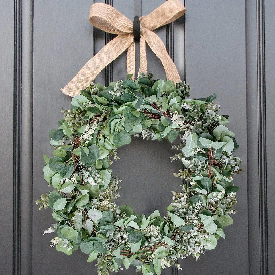 2 Pack Eucalyptus Garland Total 13.1 Ft Lush Silver Dollar Leaves Boxwood wit... - Image 3 of 3