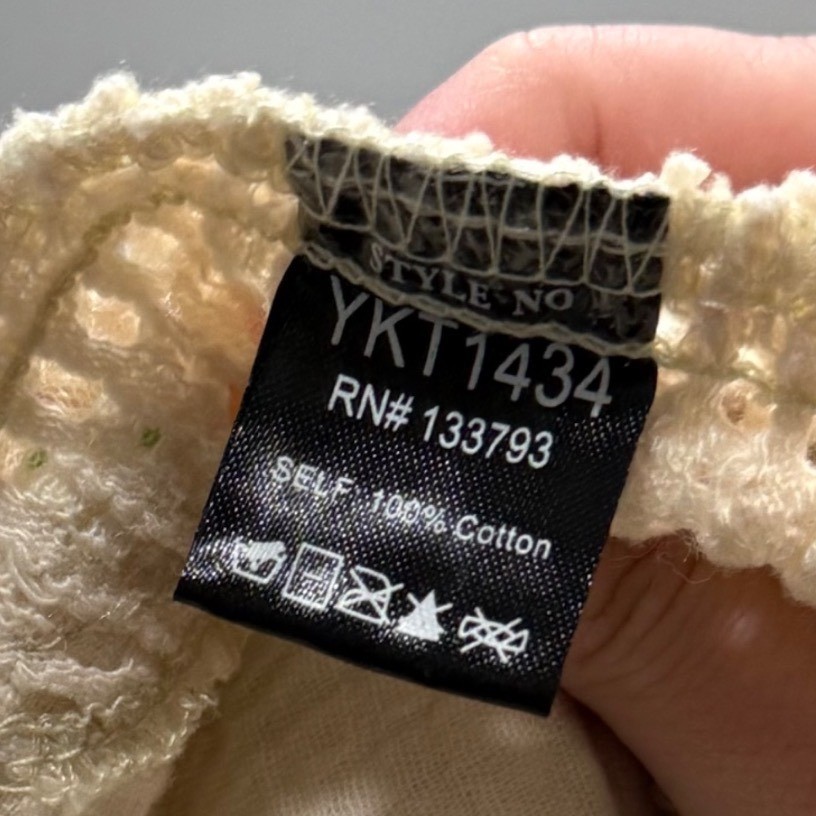 POL Cream Embroidered Eyelet Patchwork Button Up … - image 6