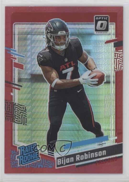 2023 Panini Donruss Optic Rated Red Hyper Prizm Bijan Robinson #206 Rookie RC