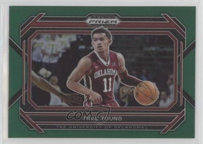 2023-24 Panini Prizm Draft Picks Green Prizm Variations Trae Young #54 e9p