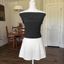 Black Striped Off-Shoulder/ Tube Top S-M