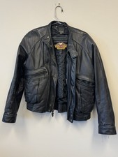 Harley-Davidson Leather Riding Jacket Men&rsquo;s 44 Black w/ Liner Broken-In