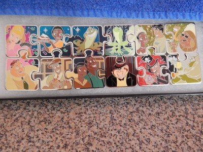 DINSEY PINS PRINCESS AND THE FROG PUZZLE CHARACTER CONNECTION COMPLETE SET 12