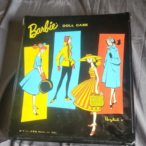 Mattel Barbie 1961 Carrying Case Ponytail Design Portable With Handle Vintage