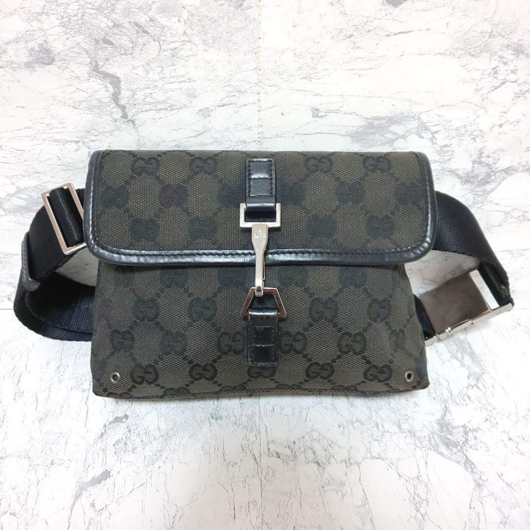 Gucci GG Canvas Black Mini Waist Pouch Pre-Owned