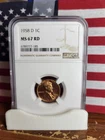 1958-D Lincoln Wheat Cent  ""NGC  MS67 RD""  ((Fantastic Red Slab))  6789777-185
