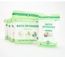 SCRUBZZ Rinse-Free Bath Sponges 105ct | Aloe Vera Scent | No Rinse Wipes