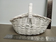 Small White Basket With Handle