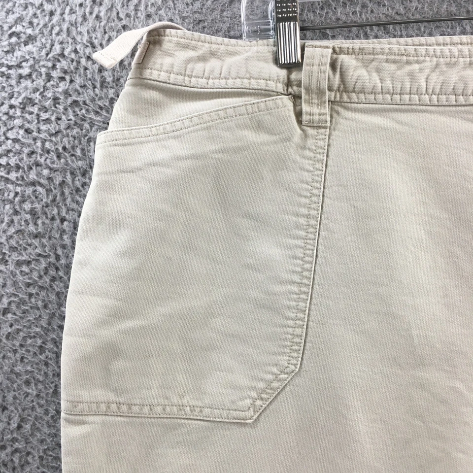 Calça Venezia Capri Feminina 22 (real 42x23) Bege Cintura Alta Zíper Bolsos Mosca - Imagem 3 de 4