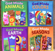 GOD MADE Animals, Colors, Earth Seasons Padded Board Books CHOICE-4 Pre-K NEW