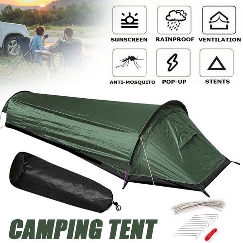 Backpacking Tent Outdoor Camping Sleeping Bag Tent Single Person Man Tent - Picture 5 of 17