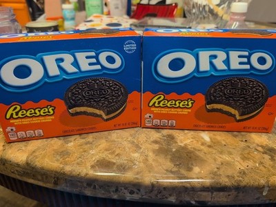OREO REESE'S Peanut Butter Creme Chocolate Sandwich Cookies X 2 Boxes Ship Today