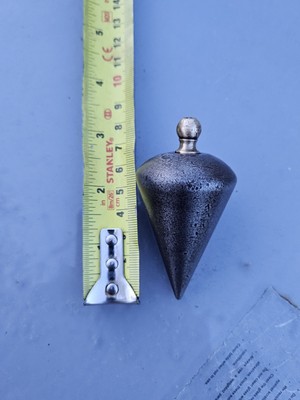 Vintage Stahl und Messing konischer Lot Bob