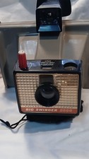 Polaroid Big Swinger 3000 Vintage Instant Camera Gray Black Red with Case