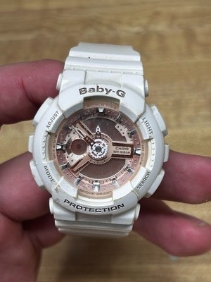 Casio Baby-G BA110 Women's Watch White & Rose Gold - Needs New Battery