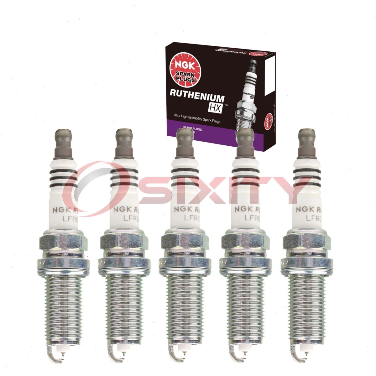 5 pcs NGK Ruthenium HX Spark Plugs for 2005-2011 Volvo V50 2.5L L5 - Engine uv