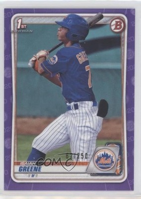 2020 Bowman Draft Purple Border 62/250 Isaiah Greene #BD-77 g6p
