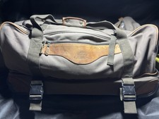 Cabela's Rolling Canvas Leather Duffle Bag Brown Soft Case Adjustable Straps