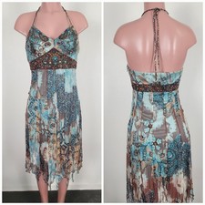 Vintage Sue Wong Nocturne Beaded Silk Dress Size 8 Coastal Evening Glamour Yacht