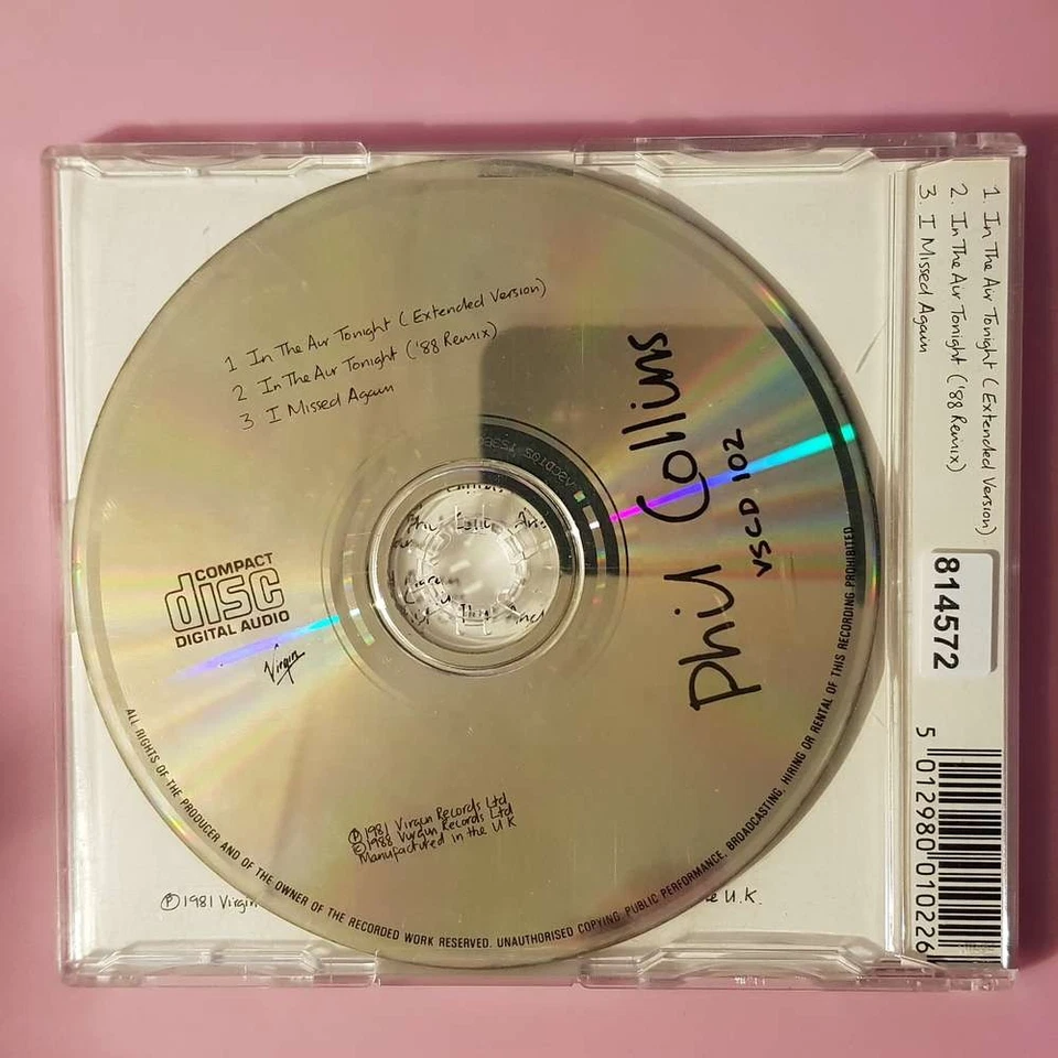 PHIL COLLINS In The Air Tonight '88 Remix UK VG+/EX (MCD) - Bild 3 von 3