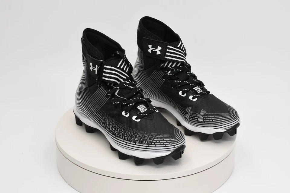 Under Armour UA Highlight Franchise JR Football Cleats Black/White 3023724-003 - Image 4 of 4
